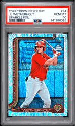 Graded 2025 Topps Pro Debut JJ Wetherholt #94 Sparkle Foil /175 Rookie RC Baseball Card PSA 10 Gem Mint