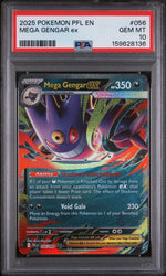 Graded 2025 Pokemon PFL EN Mega Gengar Ex #056 Trading Card Game PSA 10 Gem Mint