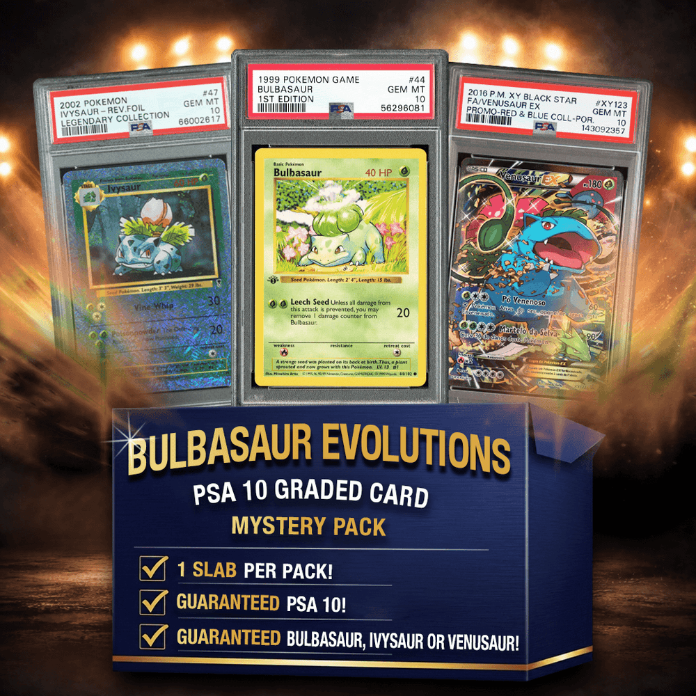 Bulbasaur/Ivysaur/Venusaur Evolutions PSA 10 Graded Pokemon Card Mystery Pack Trading Card Game