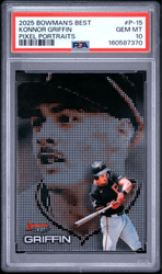 Graded 2025 Topps Bowmans Best Konnor Griffin #P15 Pixel Portraits Rookie RC Baseball Card PSA 10 Gem Mint