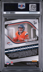 Graded 2025 Panini Prizm RJ Harvey #303 White Disco Rookie RC Football Card PSA 10 Gem Mint