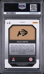 Graded 2025 Panini Prizm Draft Picks Travis Hunter #5 New Recruits Green Rookie RC Football Card PSA 9 Mint
