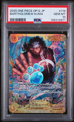 Graded 2025 One Piece JP Bartholomew Kuma #119 Trading Card Game PSA 10 Gem Mint