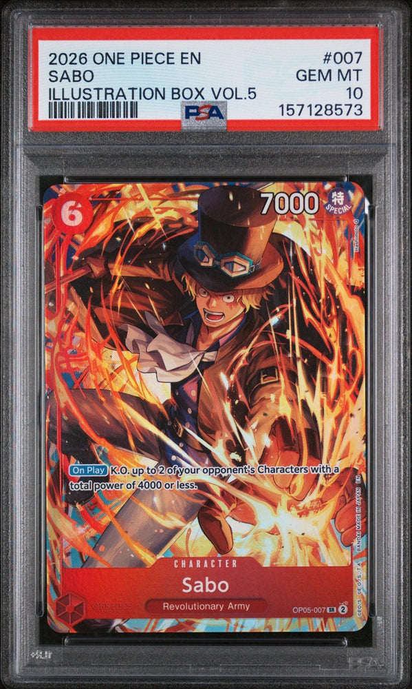 Graded 2026 One Piece Sabo #007 Trading Card Game PSA 10 Gem Mint