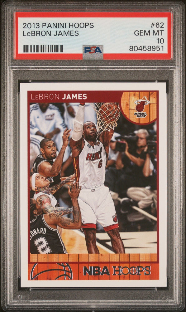 Graded 2013 Panini NBA Hoops LeBron James #62 Basketball Card PSA 10 Gem Mint