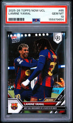 Graded 2025 Topps Now UCL Lamine Yamal #65 UEFA Champions League Soccer Card PSA 10 Gem Mint