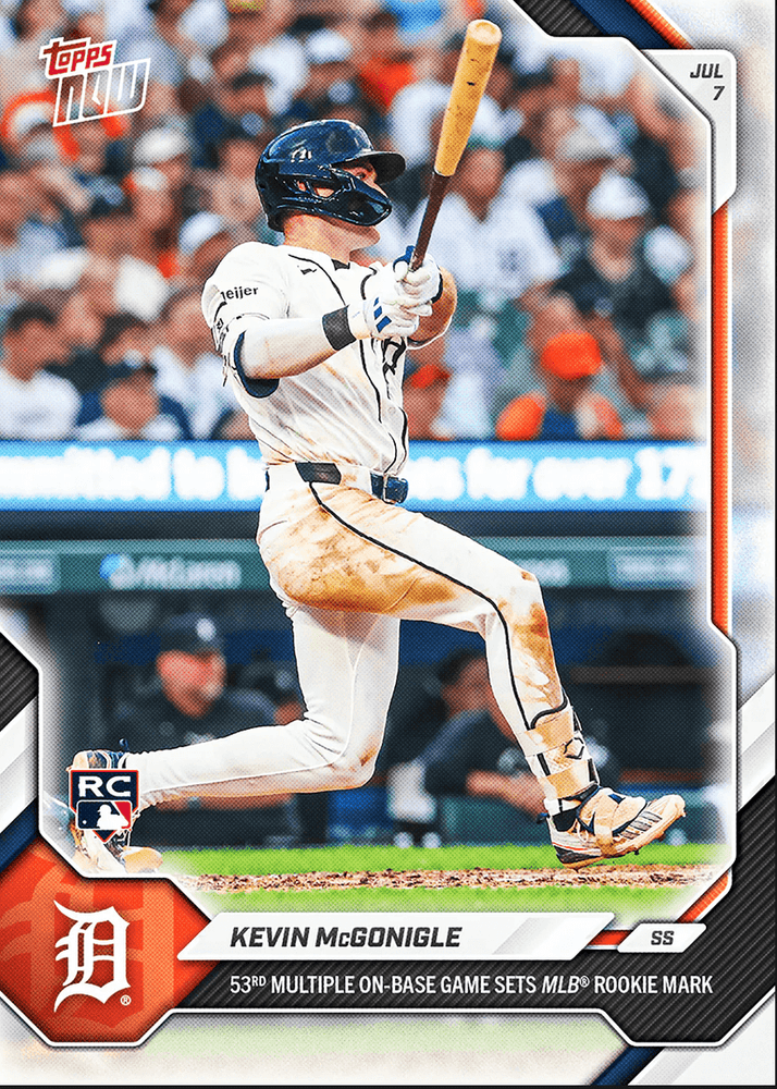 2026 Topps Now Kevin McGonigle #427 53rd Multiple On Base Game Sets MLB Rookie Mark Detroit Tigers Rookie RC Baseball Card (ONLINE ORDER ONLY)
