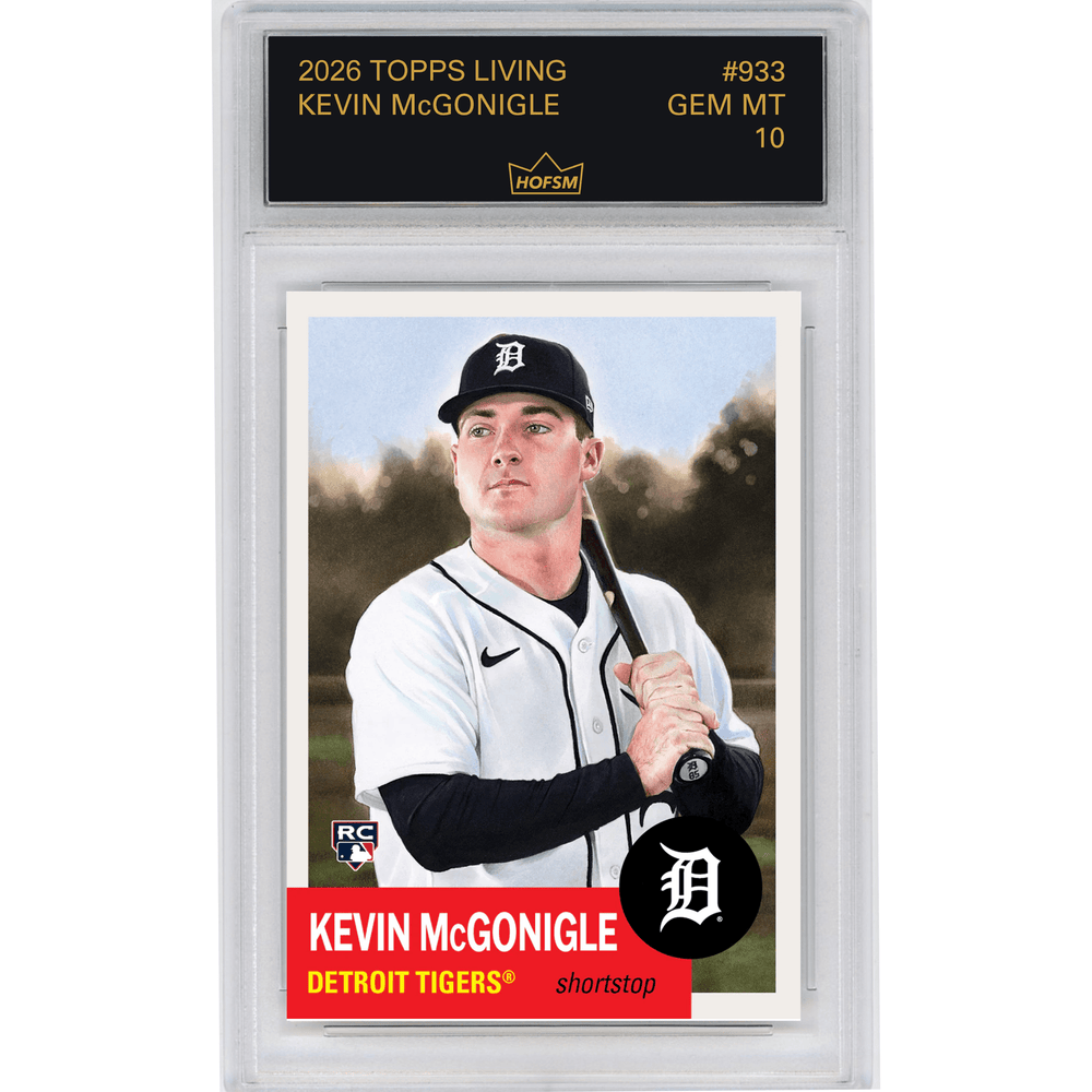 Graded 2026 Topps Living Kevin McGonigle #933 Detroit Tigers Rookie RC Baseball Card HOFSM 10 Gem Mint (ONLINE ORDER ONLY)