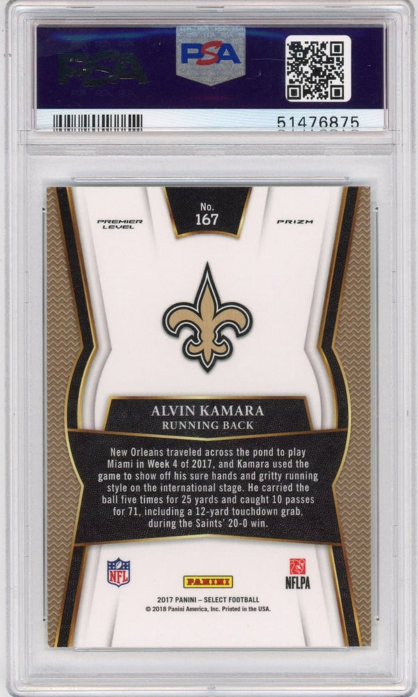 Graded 2017 Panini Select Alvin Kamara #167 Rookie RC Football Card PSA 10 Gem Mint