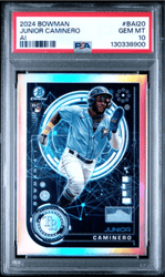 Graded 2024 Topps Bowman Junior Caminero #BAI20 AI Rookie RC Baseball Card PSA 10 Gem Mint