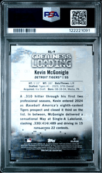 Graded 2025 Topps Bowman Kevin McGonigle #GL9 Greatness Loading Green Refractor /99 Rookie RC Baseball Card PSA 10 Gem Mint