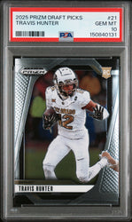 Graded 2025 Panini Prizm Draft Picks Travis Hunter #21 Rookie RC Football Card PSA 10 Gem Mint (ONLINE ORDER ONLY)