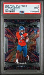 Graded 2025 Panini Prizm Draft Picks Ashton Jeanty #2 Brilliance Rookie RC Football Card PSA 9 Mint (ONLINE ORDER ONLY)