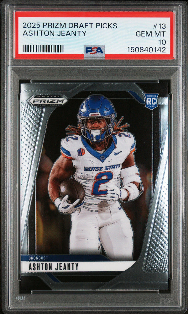 Graded 2025 Panini Prizm Draft Picks Ashton Jeanty #13 Rookie RC Football Card PSA 10 Gem Mint (ONLINE ORDER ONLY)