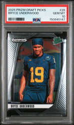 Graded 2025 Panini Prizm Draft Picks Bryce Underwood #28 Rookie RC Football Card PSA 10 Gem Mint (ONLINE ORDER ONLY)