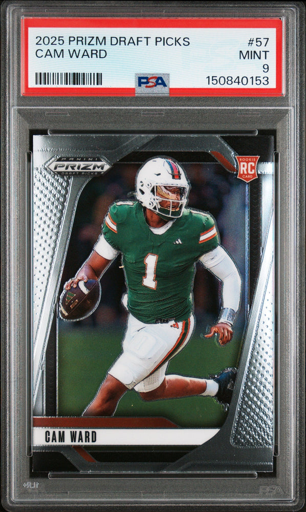 Graded 2025 Panini Prizm Draft Picks Cam Ward #57 Rookie RC Football Card PSA 9 Mint (ONLINE ORDER ONLY)