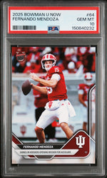 Graded 2025 Topps Bowman U Now Fernando Mendoza #64 Rookie RC Football Card PSA 10 Gem Mint (ONLINE ORDER ONLY)