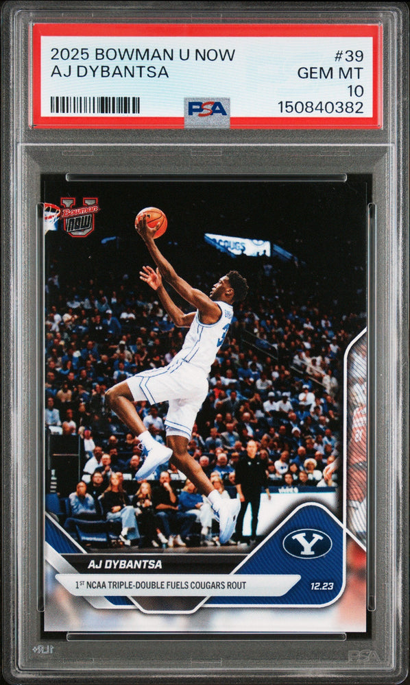 Graded 2025 Topps Bowman U Now AJ Dybantsa #39 Rookie RC Basketball Card PSA 10 Gem Mint (ONLINE ORDER ONLY)