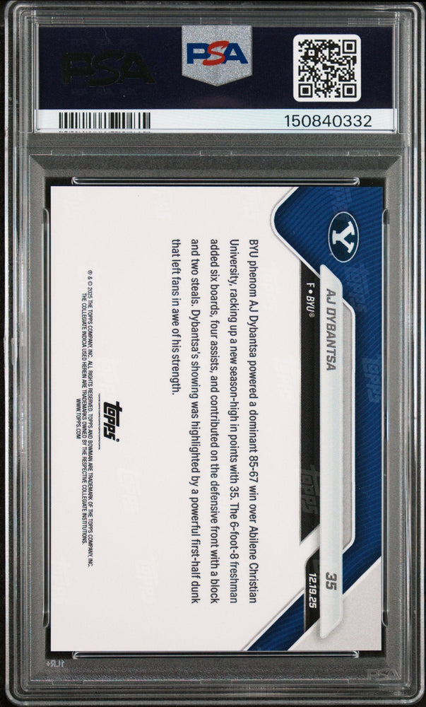 Graded 2025 Topps Bowman U Now AJ Dybantsa #35 Rookie RC Basketball Card PSA 10 Gem Mint (ONLINE ORDER ONLY)
