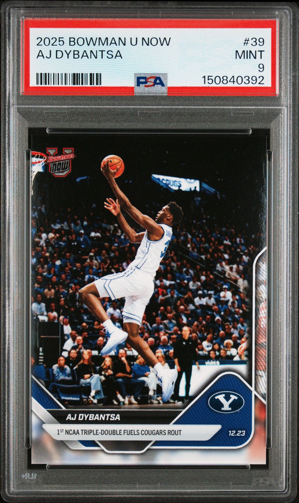 Graded 2025 Topps Bowman U Now AJ Dybantsa #39 Rookie RC Basketball Card PSA 9 Mint (ONLINE ORDER ONLY)
