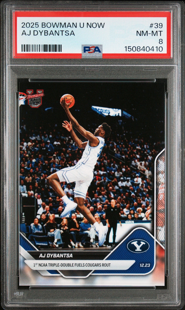 Graded 2025 Topps Bowman U Now AJ Dybantsa #39 Rookie RC Basketball Card PSA 8 Near Mint (ONLINE ORDER ONLY)