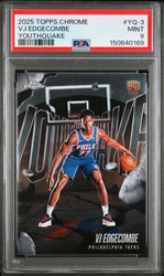 Graded 2025 Topps Chrome VJ Edgecombe #YQ3 Youthquake Rookie RC Basketball Card PSA 9 Mint (ONLINE ORDER ONLY)