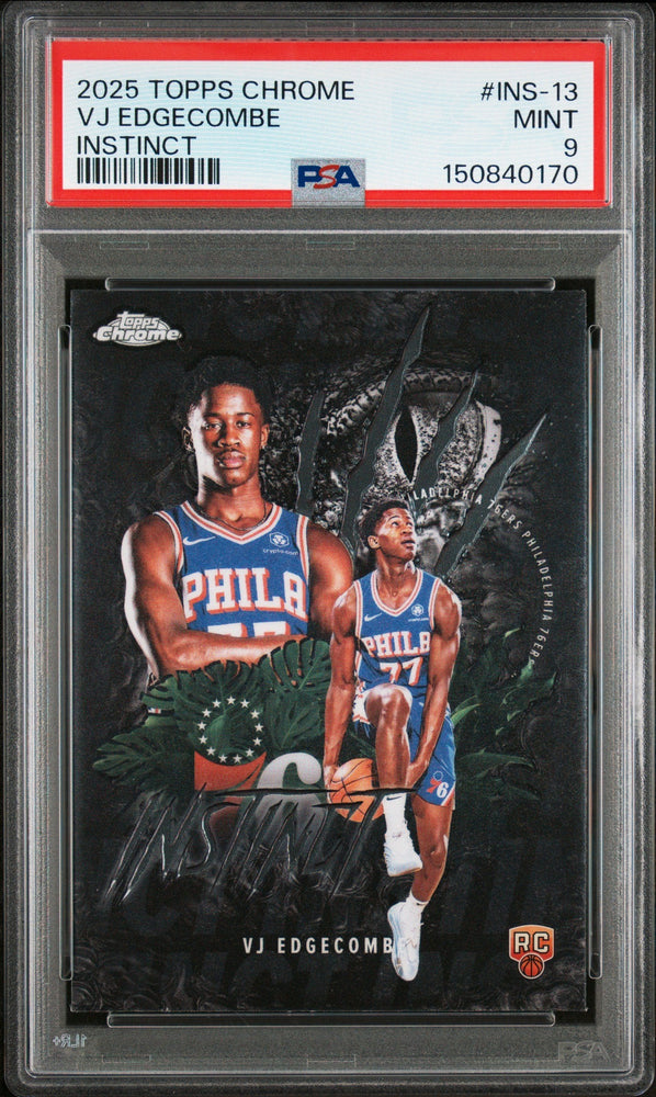 Graded 2025 Topps Chrome VJ Edgecombe #INS13 Instinct Rookie RC Basketball Card PSA 9 Mint (ONLINE ORDER ONLY)