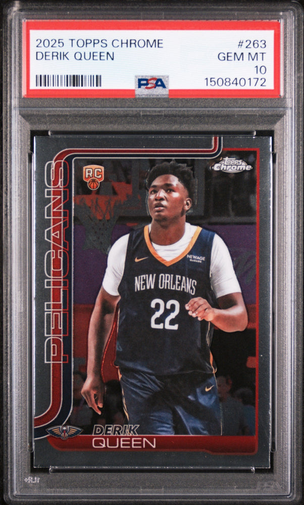 Graded 2025 Topps Chrome Derik Queen #263 Rookie RC Basketball Card PSA 10 Gem Mint (ONLINE ORDER ONLY)