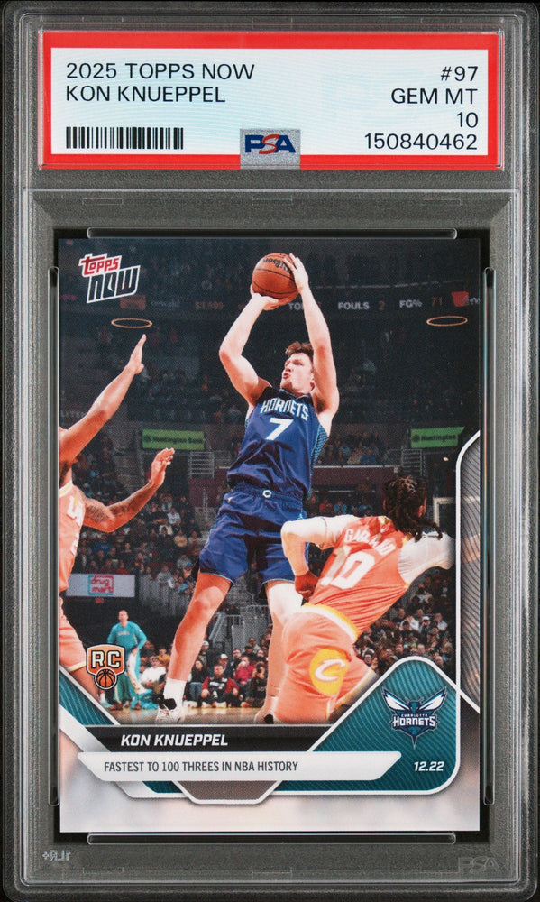 Graded 2025 Topps Now Kon Knueppel #97 Rookie RC Basketball Card PSA 10 Gem Mint (ONLINE ORDER ONLY)