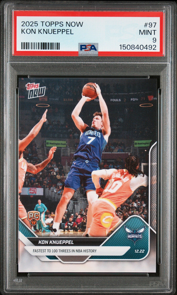 Graded 2025 Topps Now Kon Knueppel #97 Rookie RC Basketball Card PSA 9 Mint (ONLINE ORDER ONLY)