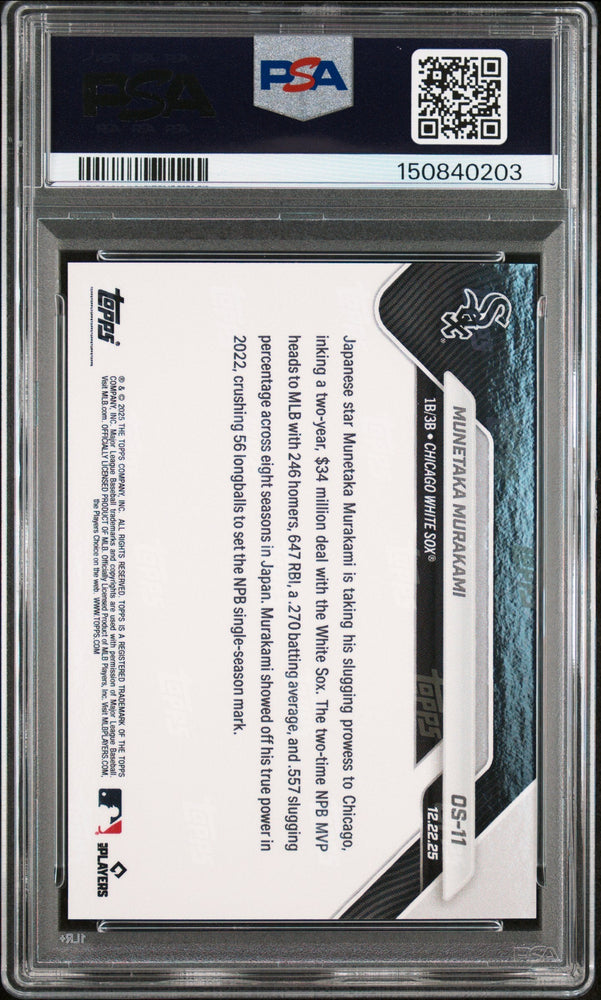 Graded 2025 Topps Now Munetaka Murakami #OS11 Rookie RC Baseball Card PSA 9 Mint (ONLINE ORDER ONLY)