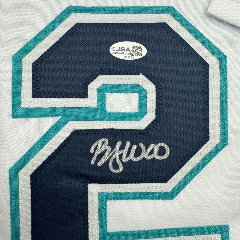 Autographed/Signed Bryan Woo Seattle White Baseball Jersey JSA COA (ONLINE ORDER ONLY)