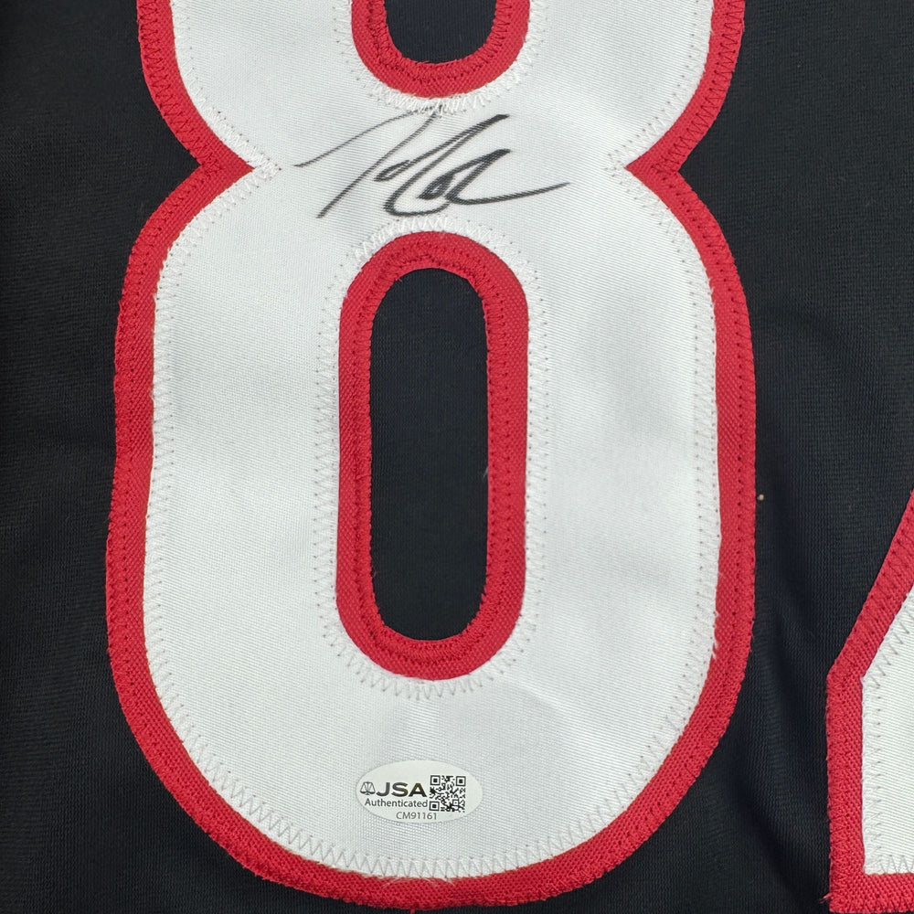 Autographed/Signed Jesperi Kotkaniemi Carolina Black Hockey Jersey Beckett BAS COA (ONLINE ORDER ONLY)