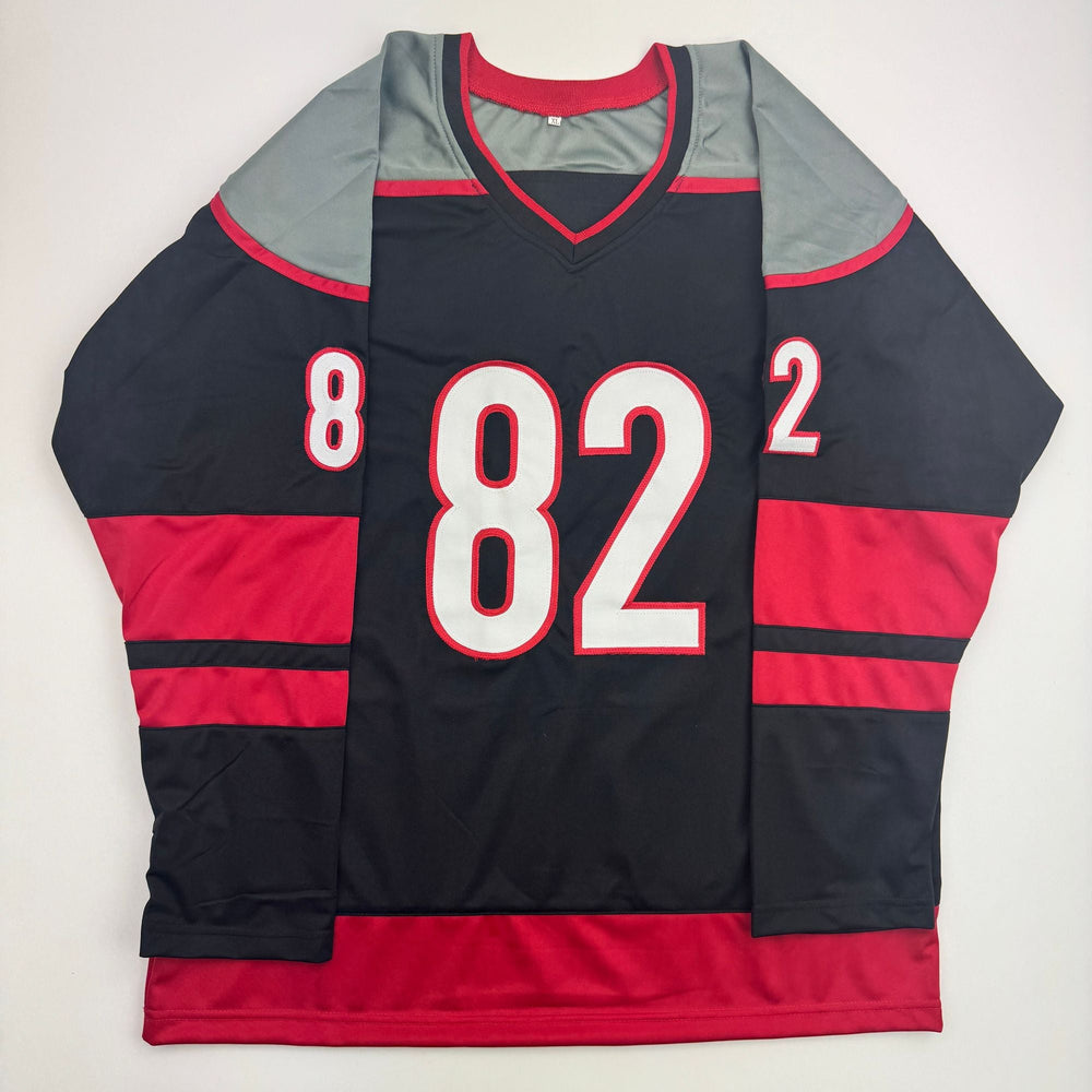 Autographed/Signed Jesperi Kotkaniemi Carolina Black Hockey Jersey Beckett BAS COA (ONLINE ORDER ONLY)