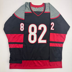 Autographed/Signed Jesperi Kotkaniemi Carolina Black Hockey Jersey Beckett BAS COA (ONLINE ORDER ONLY)