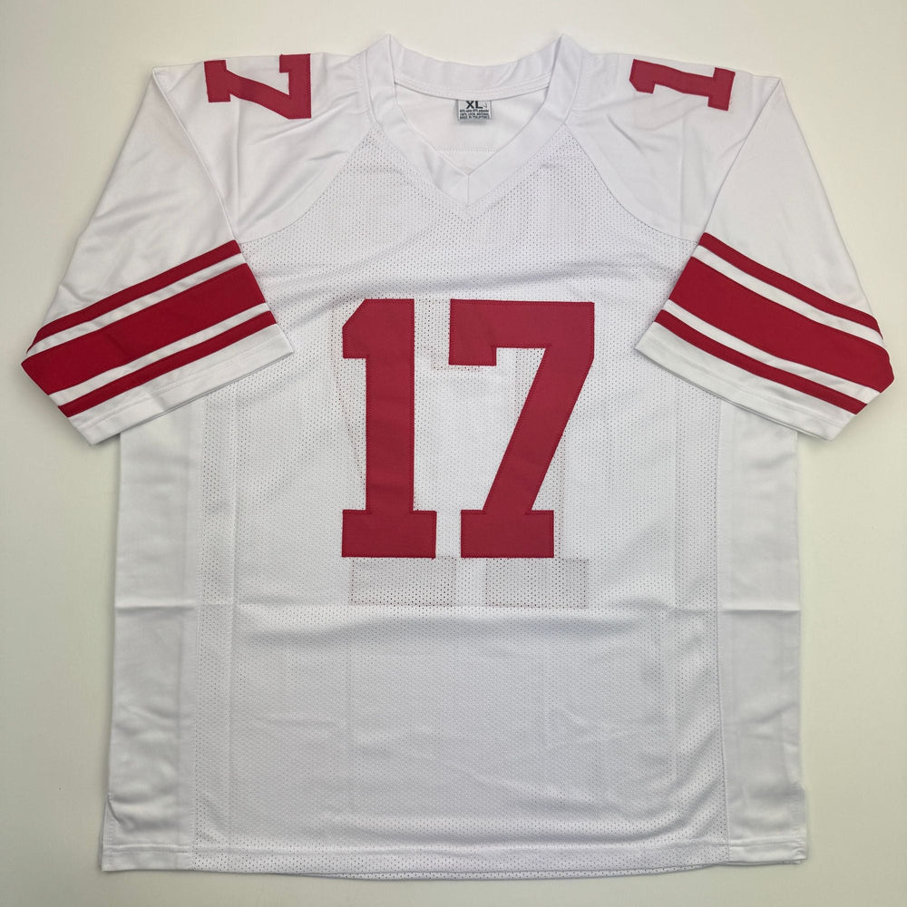 Autographed/Signed Plaxico Burress New York White Football Jersey JSA COA (ONLINE ORDER ONLY)