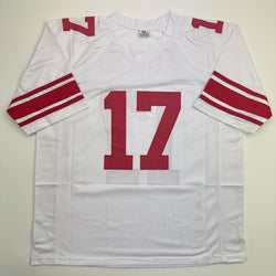 Autographed/Signed Plaxico Burress New York White Football Jersey JSA COA (ONLINE ORDER ONLY)