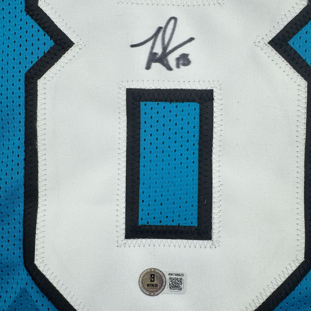 Autographed/Signed Jalen Coker Carolina Blue Football Jersey Beckett BAS COA (ONLINE ORDER ONLY)