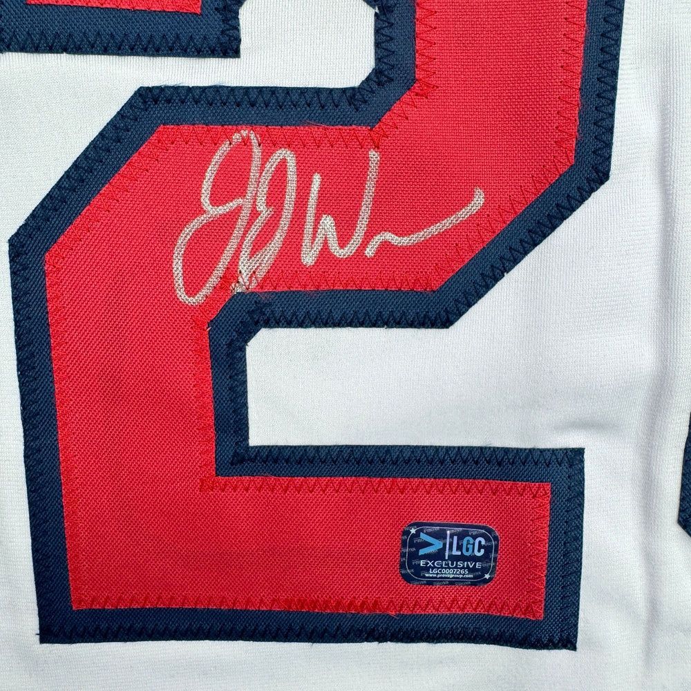Autographed/Signed J.J. JJ Wetherholt St. Louis White Baseball Jersey LCG Prova COA (ONLINE ORDER ONLY)