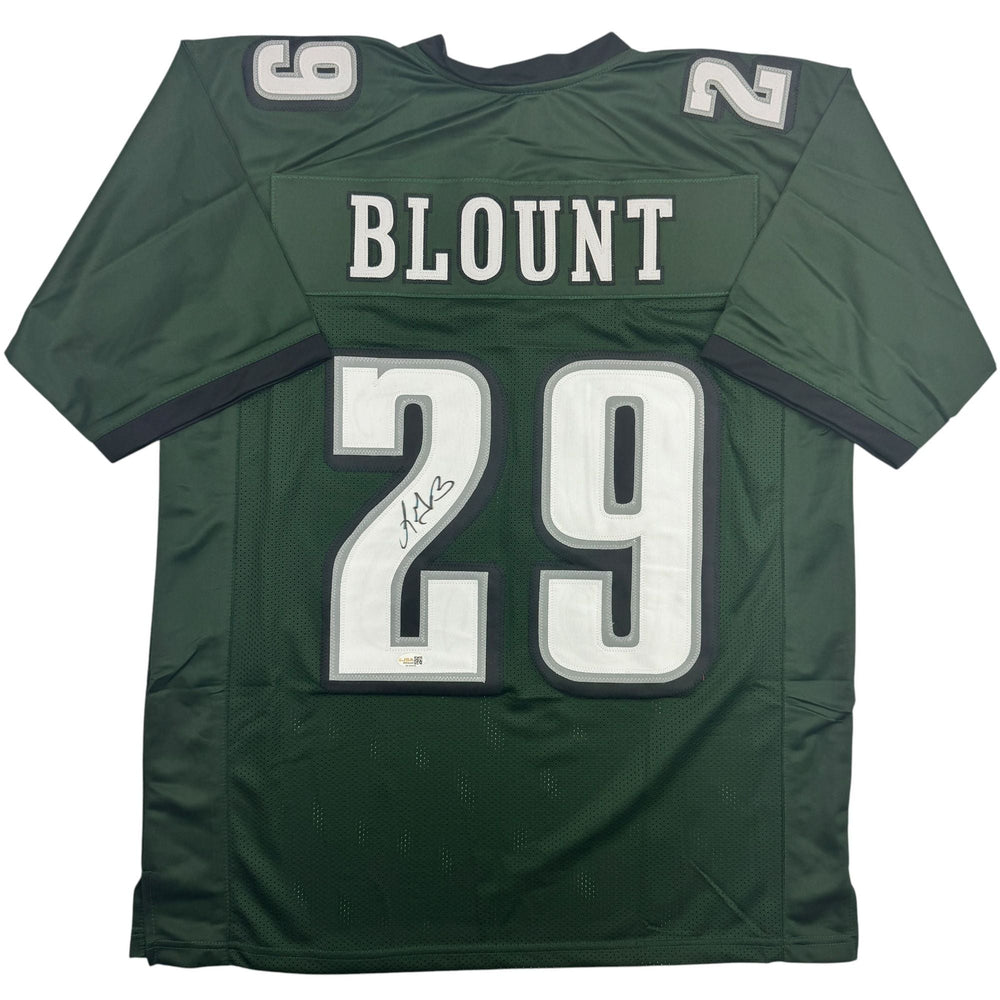 Autographed/Signed LeGarrette Blount Philadelphia Green Football Jersey JSA COA (ONLINE ORDER ONLY)