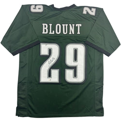 Autographed/Signed LeGarrette Blount Philadelphia Green Football Jersey JSA COA (ONLINE ORDER ONLY)