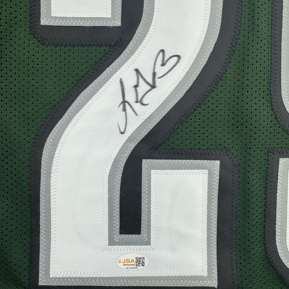 Autographed/Signed LeGarrette Blount Philadelphia Green Football Jersey JSA COA (ONLINE ORDER ONLY)