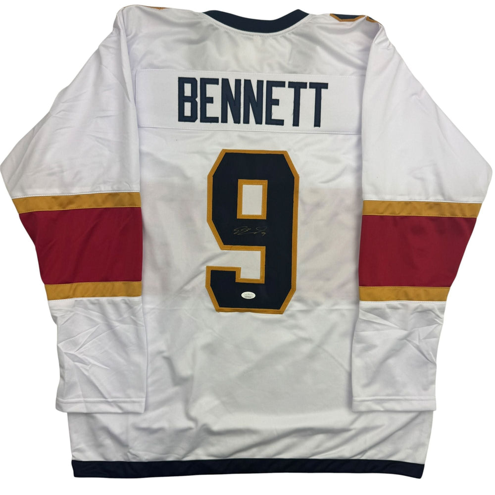 Autographed/Signed Sam Bennett Florida White Hockey Jersey JSA COA (ONLINE ORDER ONLY)