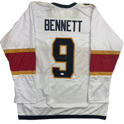 Autographed/Signed Sam Bennett Florida White Hockey Jersey JSA COA (ONLINE ORDER ONLY)