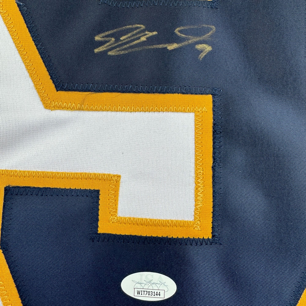 Autographed/Signed Sam Bennett Florida White Hockey Jersey JSA COA (ONLINE ORDER ONLY)