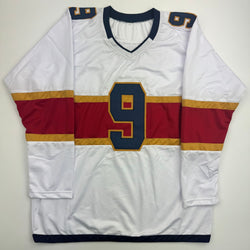 Autographed/Signed Sam Bennett Florida White Hockey Jersey JSA COA (ONLINE ORDER ONLY)