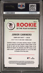 Graded 2024 Topps Bowman Chrome Junior Caminero #ROY8 Rookie of the Year Favorite RC Baseball Card PSA 10 Gem Mint (ONLINE ORDER ONLY)