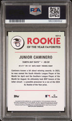 Graded 2024 Topps Bowman Mega Box M/B Junior Caminero #ROY8 Rookie of the Year Favorite RC Baseball Card PSA 10 Gem Mint (ONLINE ORDER ONLY)