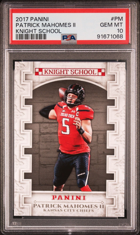 Graded 2017 Panini Patrick Mahomes #PM Knight School Rookie RC Football Card PSA 10 Gem Mint (ONLINE ORDER ONLY)
