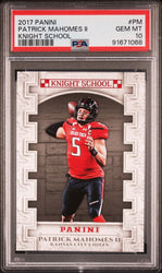 Graded 2017 Panini Patrick Mahomes #PM Knight School Rookie RC Football Card PSA 10 Gem Mint (ONLINE ORDER ONLY)